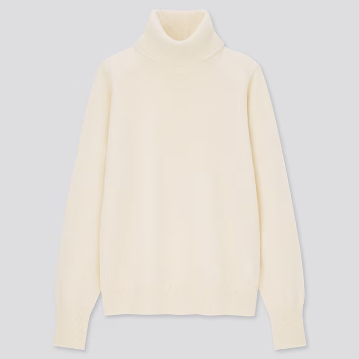 UNIQLO Women's Cashmere Turtleneck Sweater, Off White, XL | UNIQLO (US)
