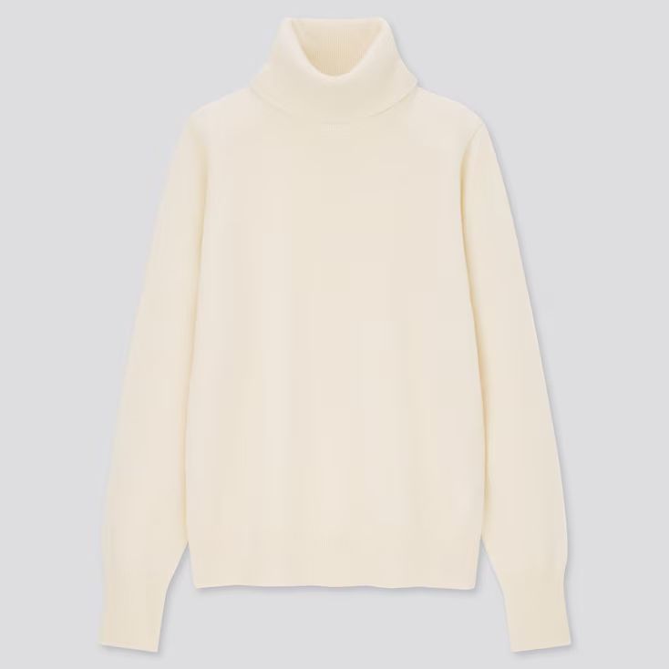 UNIQLO Women's Cashmere Turtleneck Sweater, Off White, XL | UNIQLO (US)