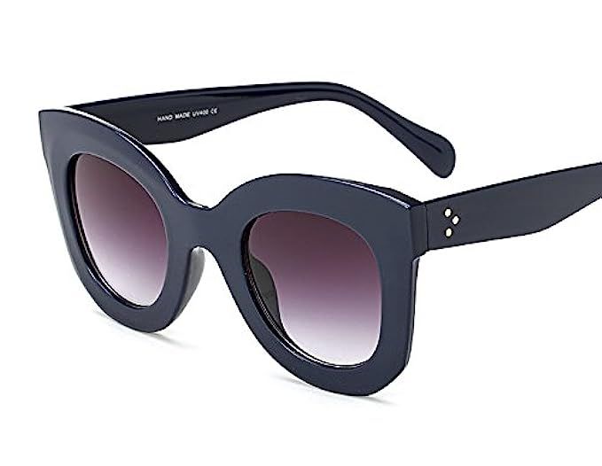 Butterfly Sunglasses Semi Cat Eye Glasses Plastic Frame Clear Gradient Lenses | Amazon (US)