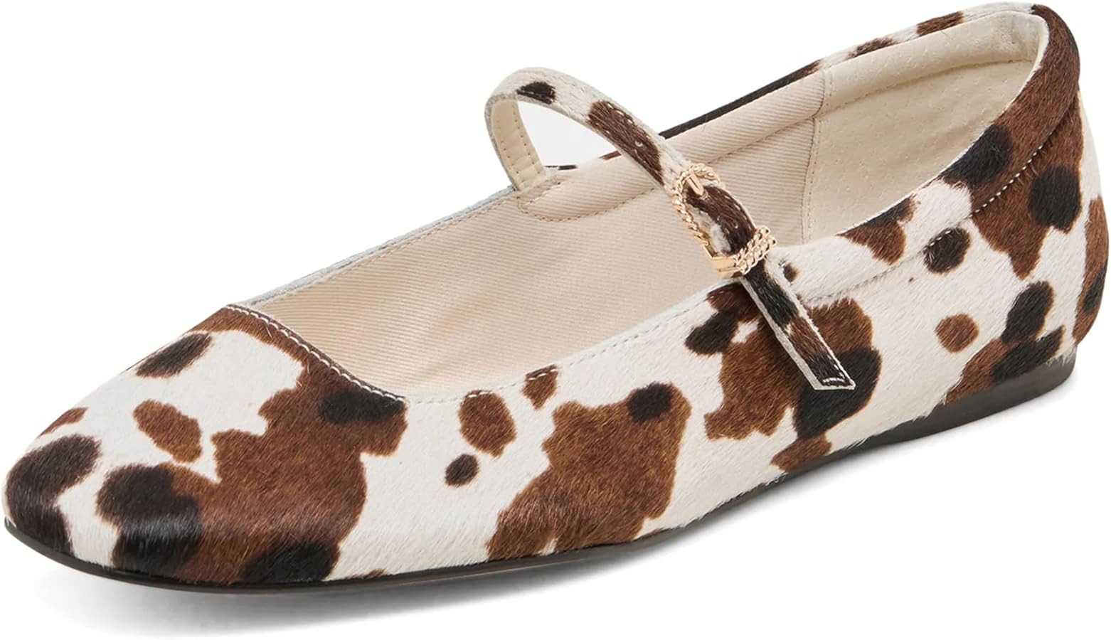 Mary Jane Ballet Flats for Women Casual Square Toe Slip On Flats Comfortable Ankle Buckle Strap B... | Amazon (US)