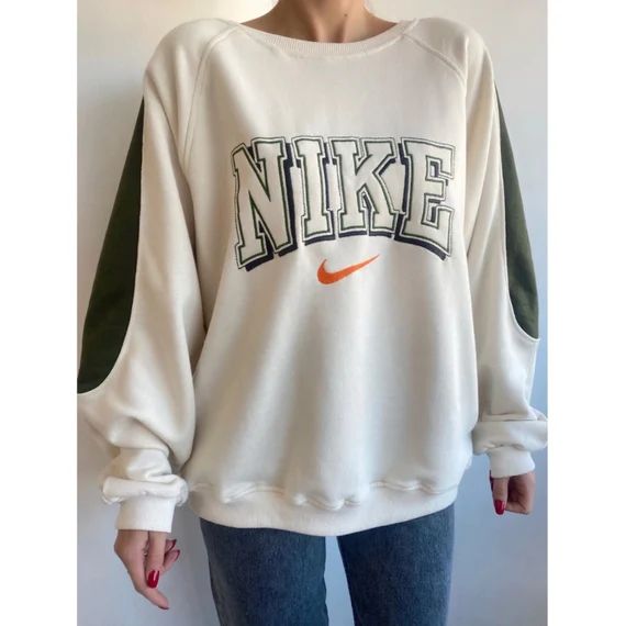 Nike Khaki/cream Vintage Sweatshirt | Etsy | Etsy (US)