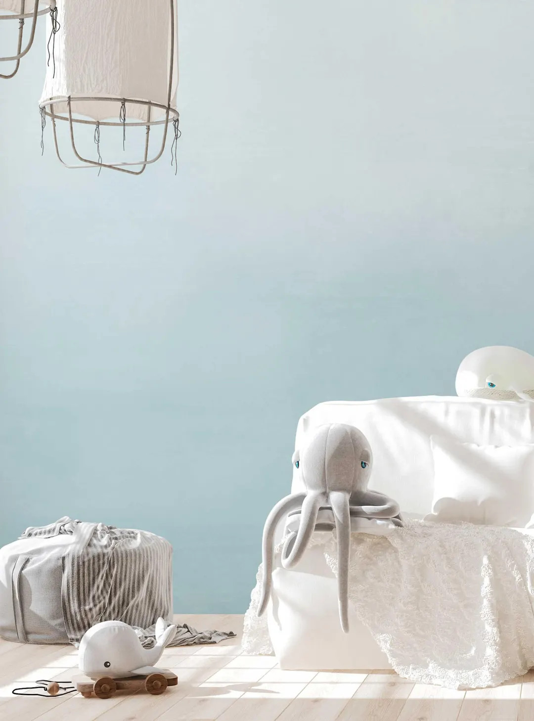 Watercolor Ombre Mural  Wall Covering | Aqua | Peel and Stick or Unpasted Wallpaper Mural | Non-t... | Etsy (US)