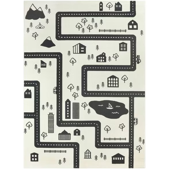 4'1"x5'6" Roadmap Black/White Rug - Balta Rugs | Target