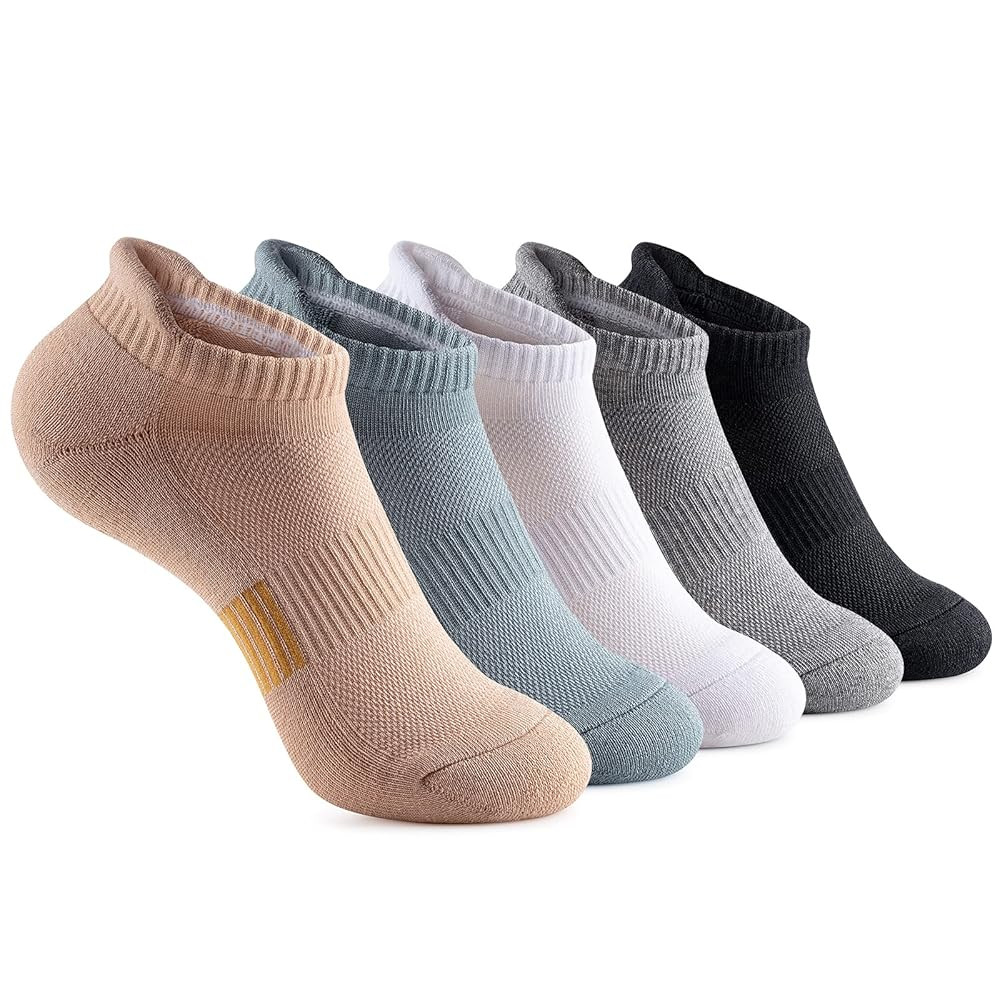 Gonii Ankle Socks Womens Running Athletic No Show Socks Cushioned 5-Pairs | Amazon (US)