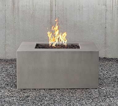 Abbott Concrete 40" Square Natural Gas Fire Pit Table | Pottery Barn (US)