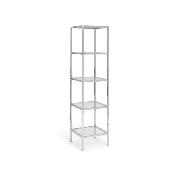 Habitat Tallie Narrow Shelving Unit - Silver | Habitat UK