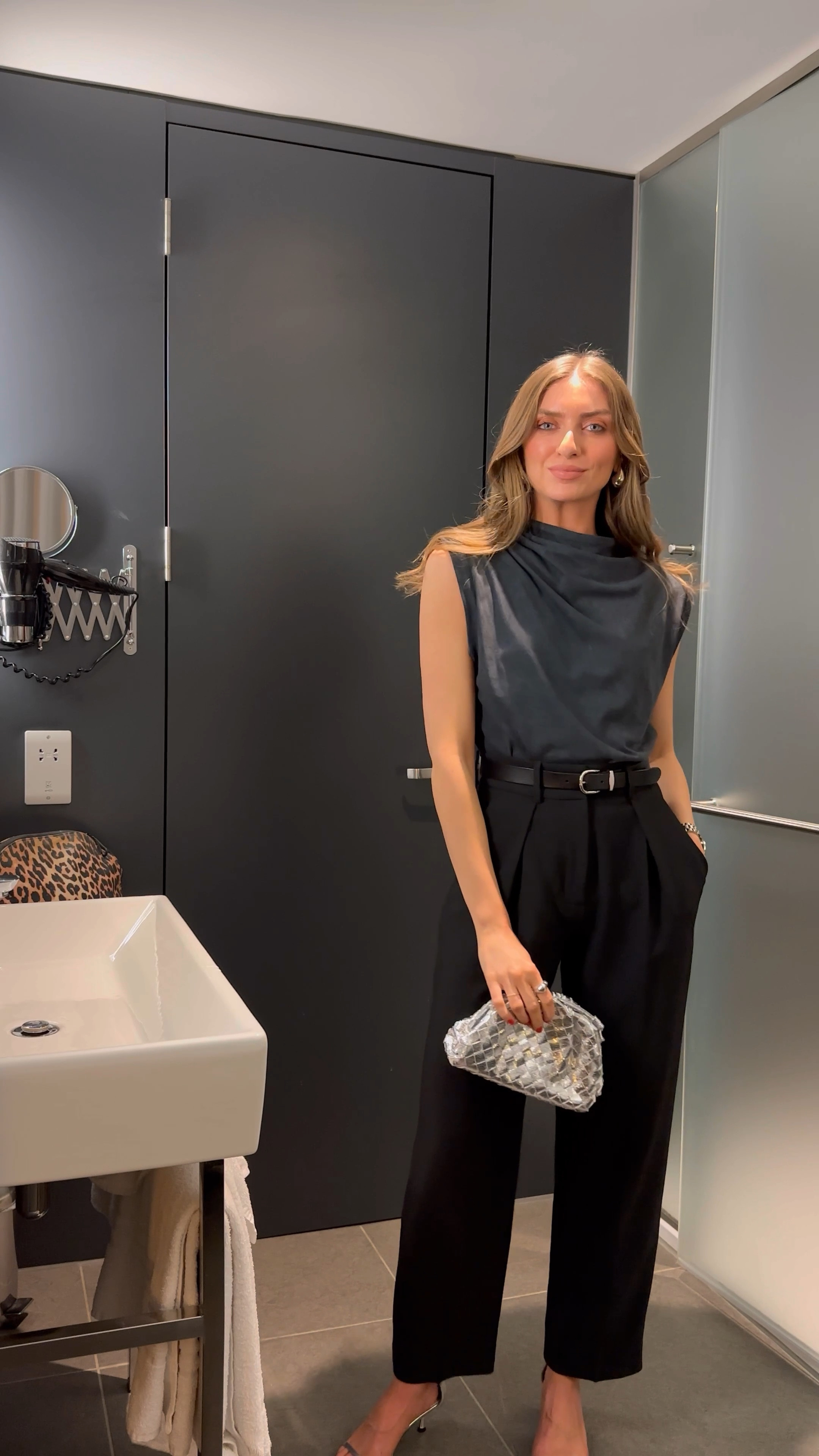 Date night outfit
Size 10 in the river island top
36 in the & other stories black trousers
Topshop silver heels 
Outdazl silver metallic gathered PU clutch bag 
Mac ‘kinda sexy’ lipstick 


Date night outfit
Evening outfit
Black trouser outfit 
Silver bag 


#LTKSeasonal 

#LTKstyletip #LTKeurope