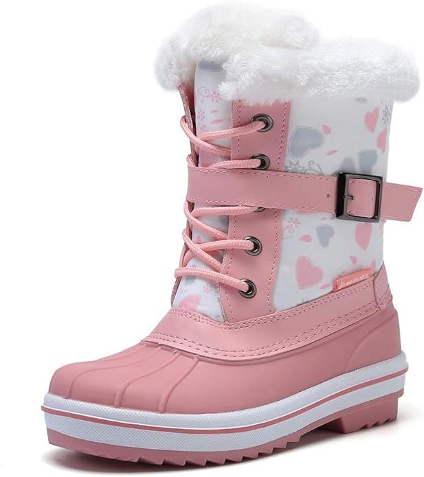 Kids Snow Boots Girls Boys Outdoor Boots Waterproof for Toddler Warm Boots with Fur Lined (Toddle... | Amazon (US)