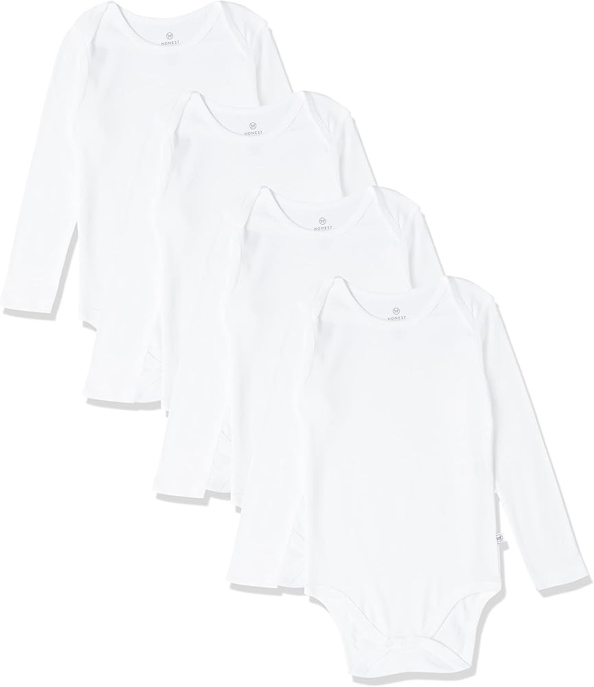 HonestBaby 4-Pack Long Sleeve Bodysuits One Piece 100% Organic Cotton for Infant Baby Girls, Boys | Amazon (US)
