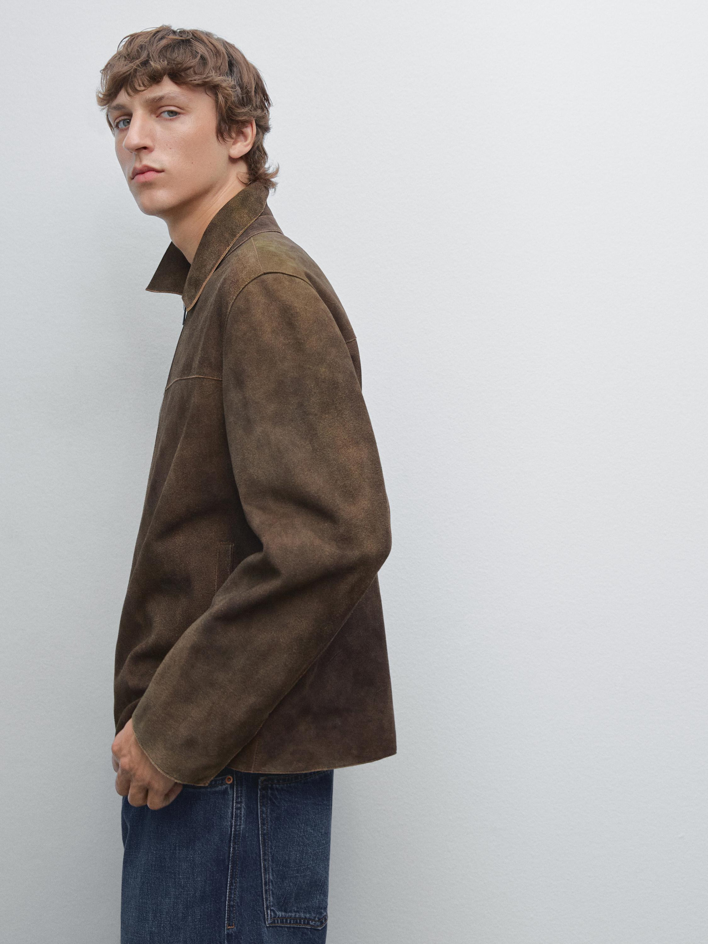 Suede goatskin jacket | Massimo Dutti US