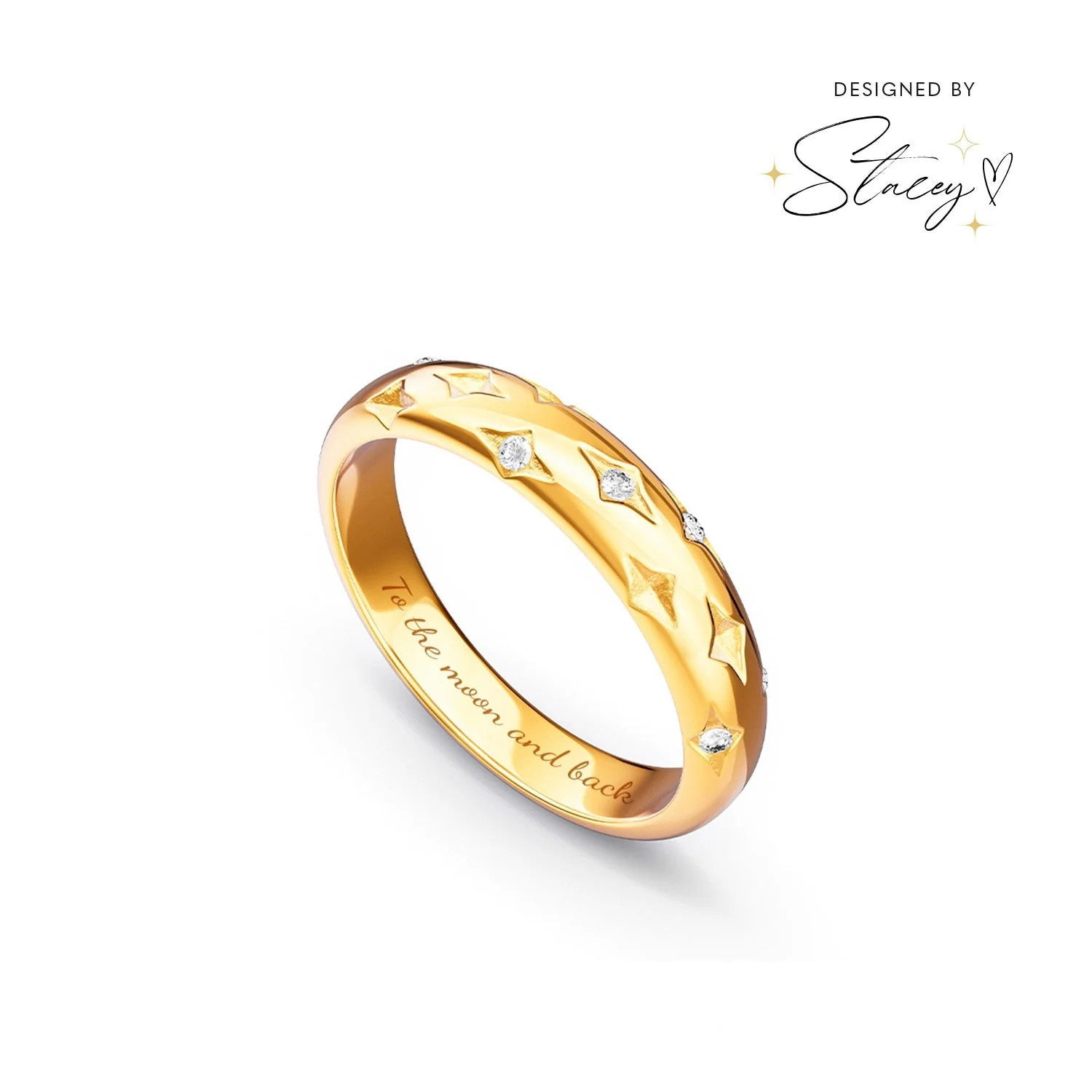 Moon and Back Ring (Gold) | Abbott Lyon