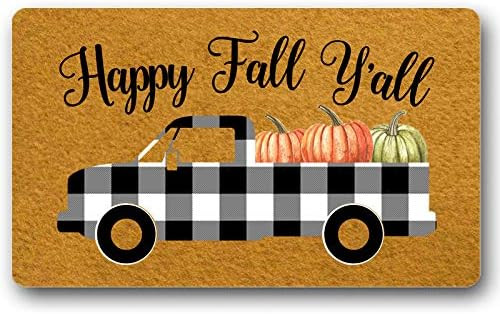Happy Fall Yall Doormat Autumn Decorations Welcome Door Mat Truck Pumpkin Decor Gift Entry Sign F... | Amazon (US)