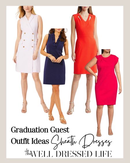 A sheath dress has a sleek silhouette, is fitted, and tailored close to the body, typically falling just at or slightly above the knee. And while you might think of them as office wear, with interesting cuts and details, they can be an elegant and feminine option for a daytime occasion, like a graduation ceremony or party. 


#LTKStyleTip #LTKOver40 #LTKSeasonal