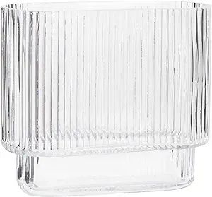 YANWE1 Clear Glass Vase, Flower Vase for Centerpieces, Ribbed Vase, Modern Vase, Fluted Glass Vas... | Amazon (US)