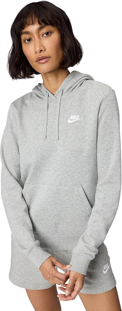 Nike Women's Sportswear Club Fleece Pullover Hoodie, Dark Grey Heather/White, 2XL at Amazon Women... | Amazon (US)