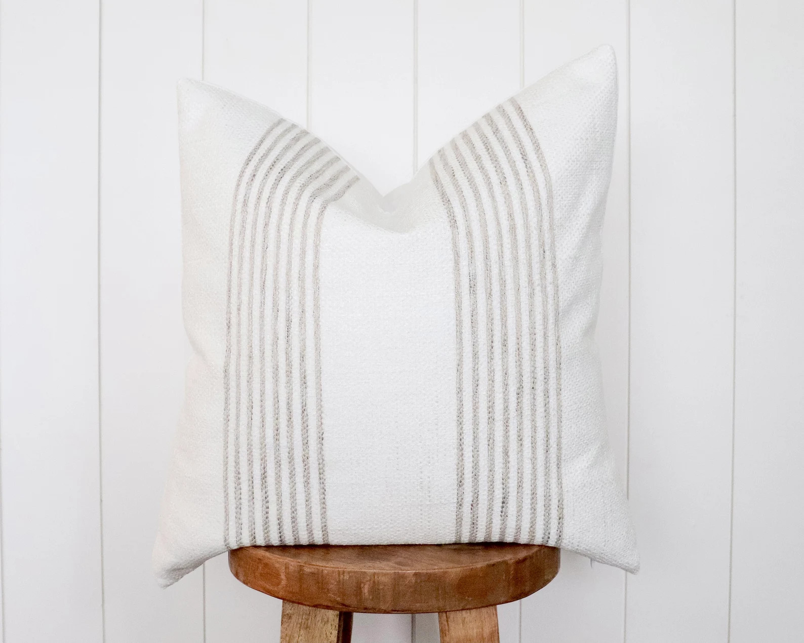 Woven Ivory Oatmeal Stripe Pillow Cover  Heavyweight Ivory | Etsy | Etsy (US)