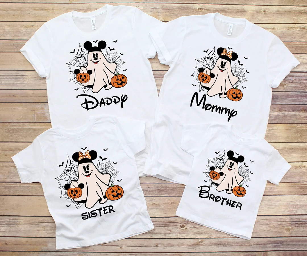 Disney Mickey Minnie Ghost Halloween Shirt,disney Halloween Family Matching Couple Shirt, Ghost T... | Etsy (US)