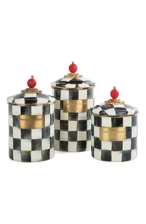 MACKENZIE CHILDS Courtly Check Set of 3 Canisters at Nordstrom | Nordstrom