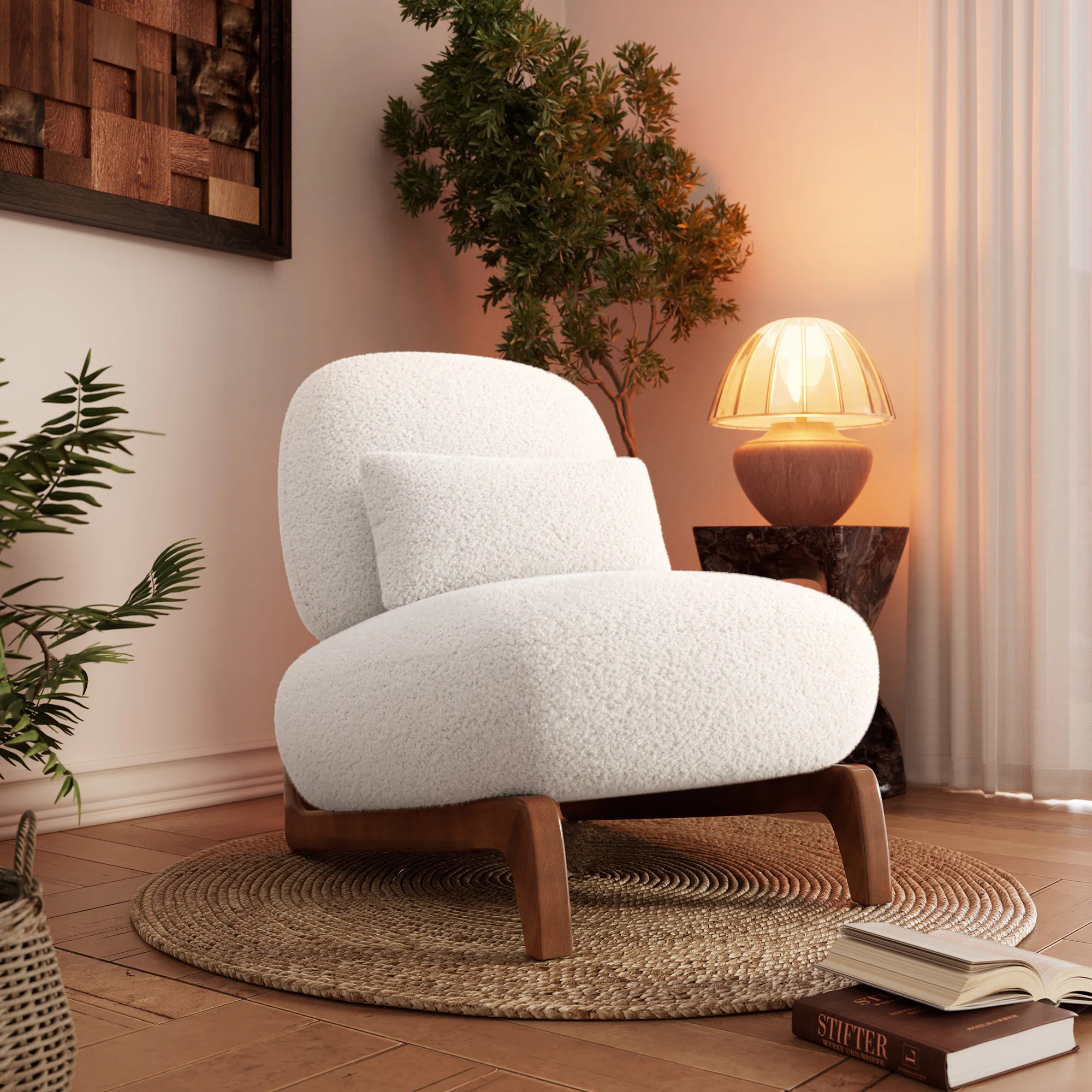 Ivy Bronx Keiven Upholstered Accent Lounge Chair With Wood Leg & Reviews - Wayfair Canada | Wayfair North America