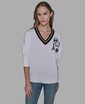 Women's Patch Detail Sweater | Macy's