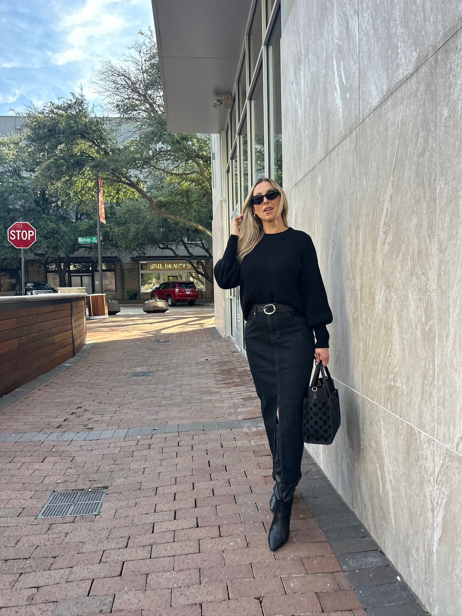 Love a black on black outfit! I think it just looks so chic! This ribbed sweater is an old fave so I did link a similar option. I also love this black denim maxi skirt —perfect for fall! I finished it off with black boots, black sunglasses, gold chain necklace and my LV handbag. All items linked⬆️

#Itkcreator #Itkfinds
#Itkwatchnow #amazon #amazonfinds #fall #fallfinds #fallfashion #sweater #Iv #handbag

#LTKSeasonal #LTKItBag #LTKStyleTip