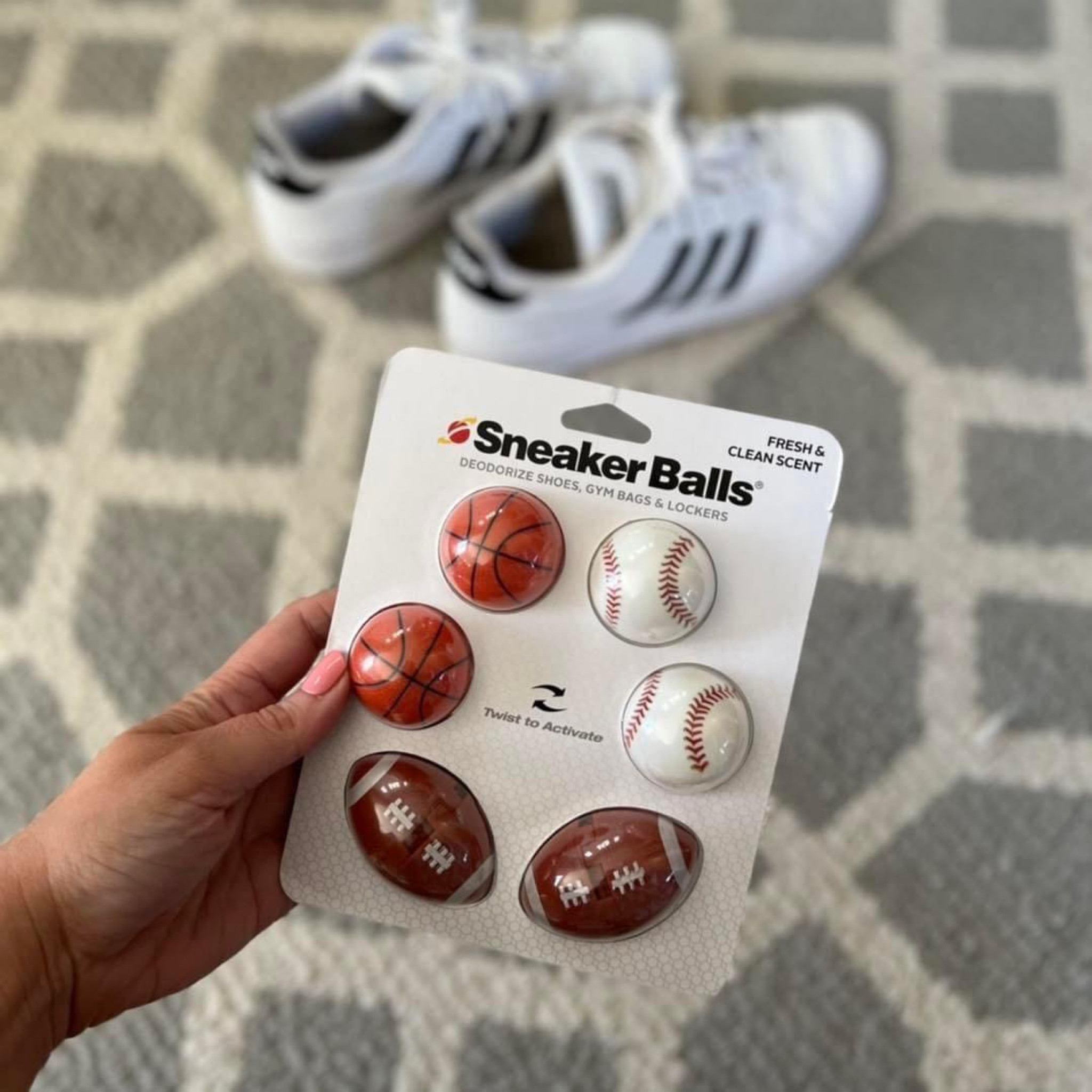 These sneaker balls are a must have for stinky shoes! Between my husband’s sneakers and my son’s hockey skates, we should order in bulk 😂
Just toss these in your sneakers and they remove orders and give off a nice light scent! You can also toss them in a gym bag too! Bonus: they last for soooo long! I swear we’ve had the same ones for years! 


#LTKkids #LTKfit #LTKFind