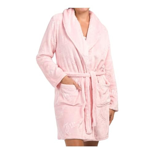 Juicy Couture Women’s Plush Robe (US, Alpha, Large, X-Large, Regular, Regular, Pink JC Crown Toss) | Amazon (US)