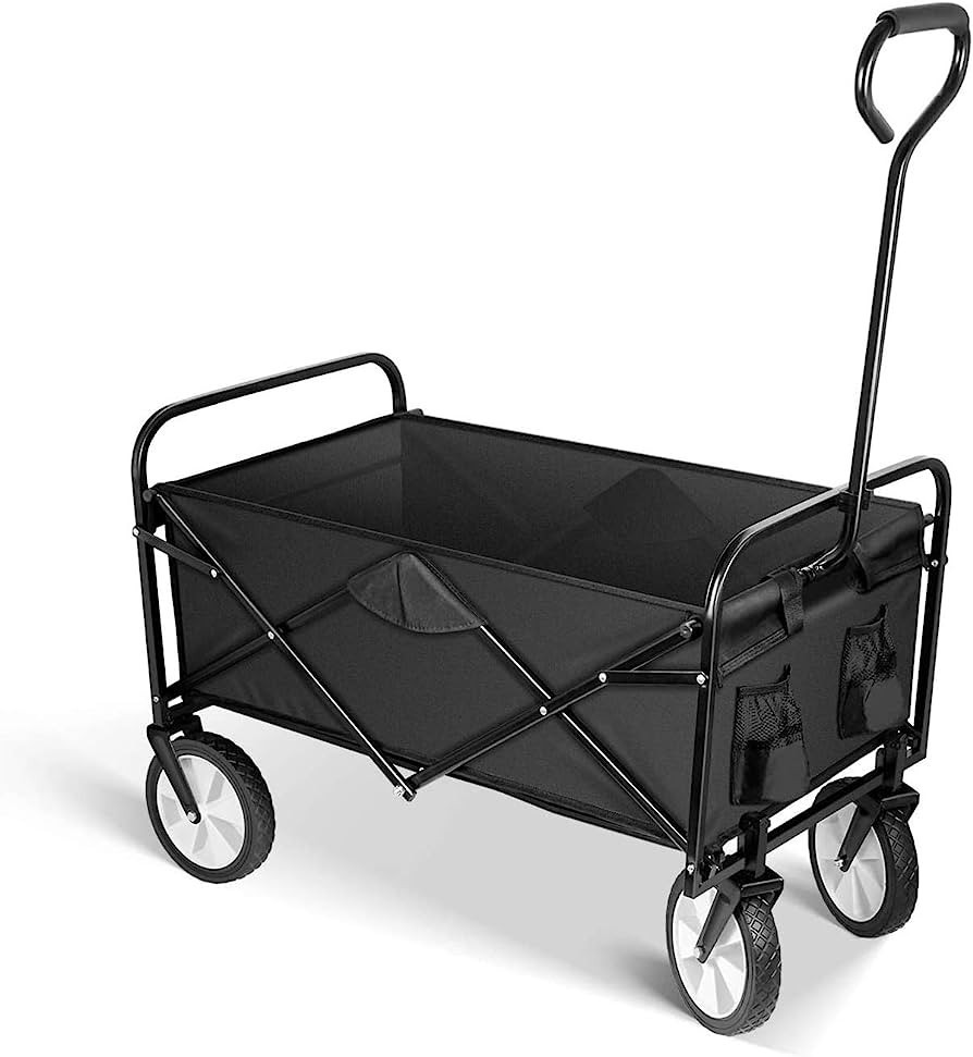 YSSOA Rolling Folding & Rolling Collapsible Garden Cart, Outdoor Camping Wagon Utility with 360 D... | Amazon (US)