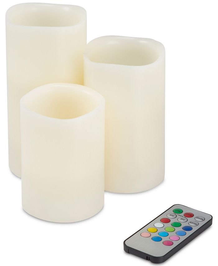 Trademark Global 4-Pc. Color Changing Flameless LED Candles Set & Remote Control & Reviews - Cand... | Macys (US)