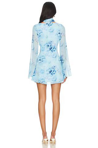 Issy Mini Wrap Around Dress in Ambrosia Print Angel Blue | Revolve Clothing (Global)