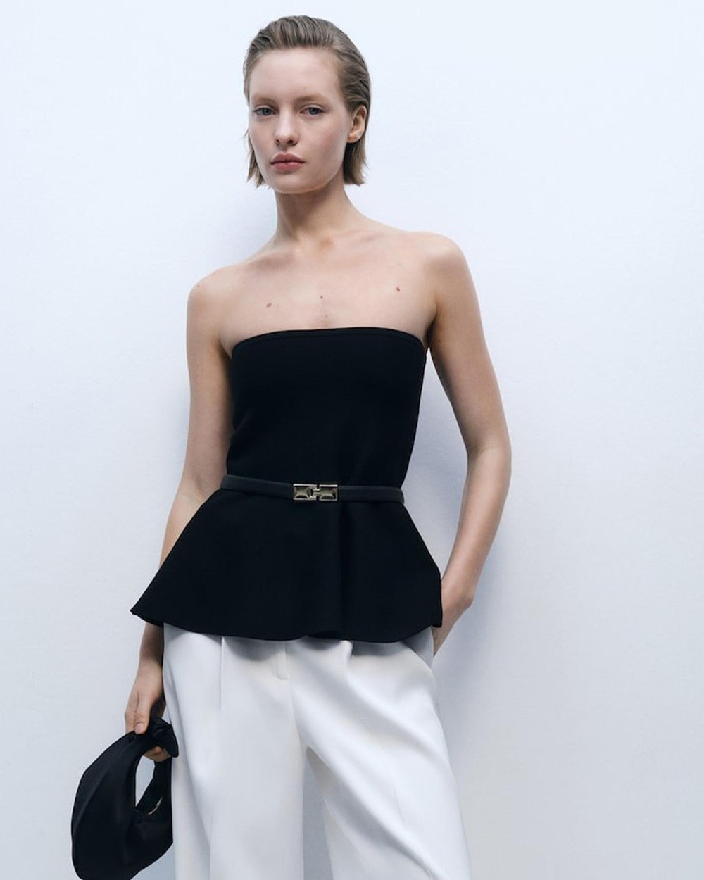 M.N.G - Pep Fine Knit Peplum Top - Tops (Black) Pep Fine Knit Peplum Top | THE ICONIC (AU & NZ)