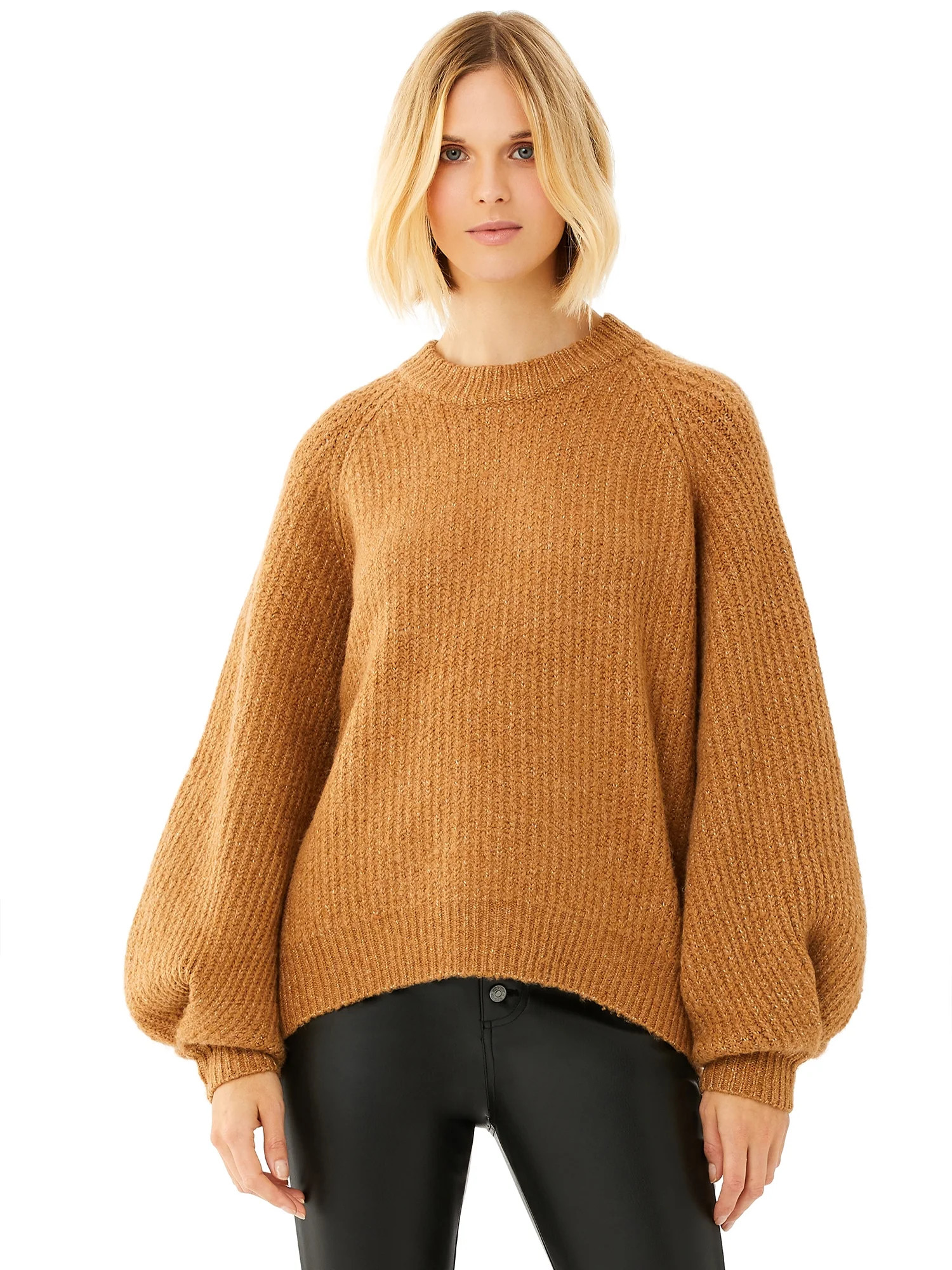 Scoop - Scoop Women's Balloon Sleeve Crewneck Sweater - Walmart.com | Walmart (US)