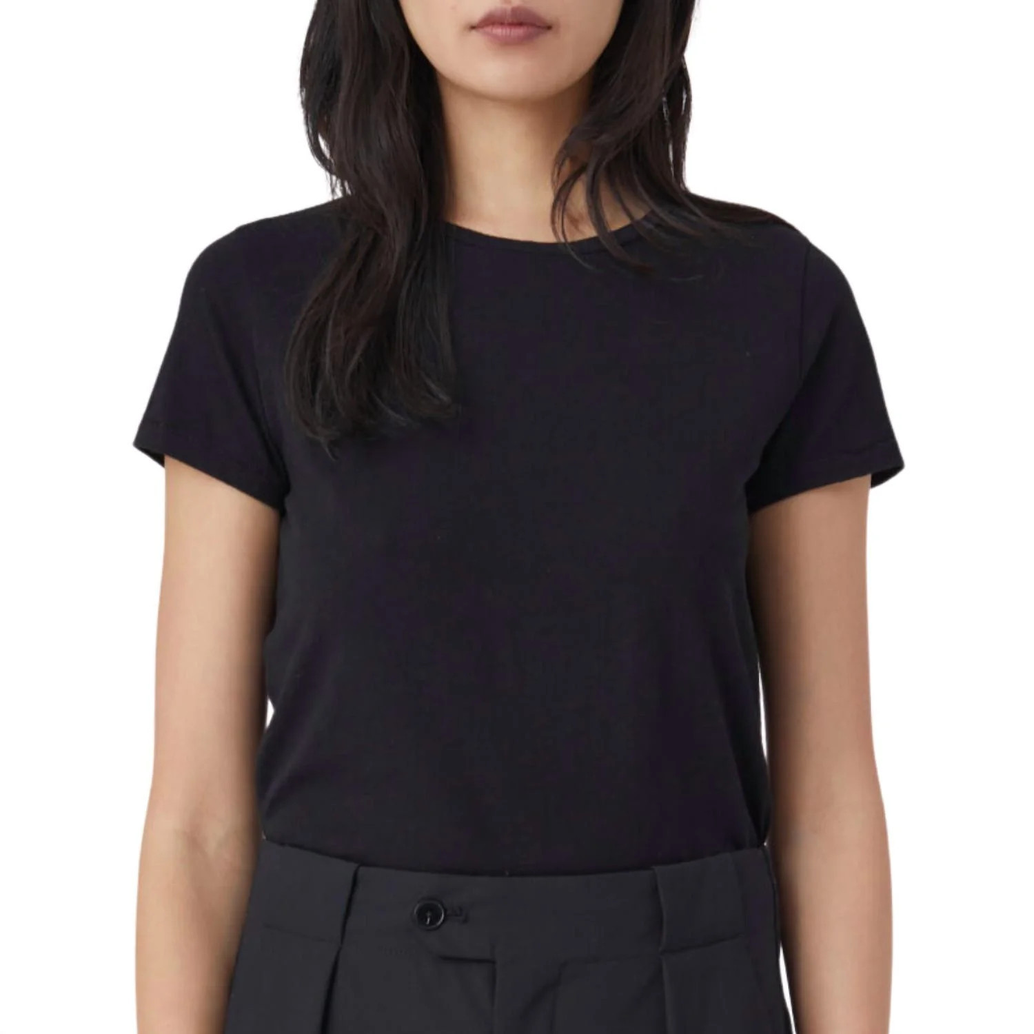 Basic Cotton Tee In Black | Shop Simon