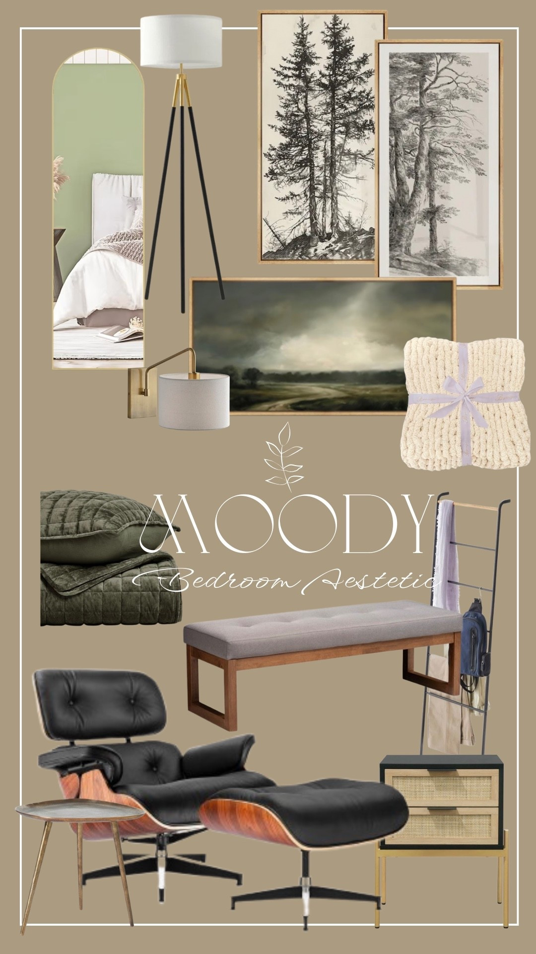 The perfect mixture of textures and mood to bring the outdoors in for this cozy bedroom look. 

#bedroominsp #bedroomdesign #moodybedroom #greenbedroom

#LTKSaleAlert #LTKHoliday #LTKHome