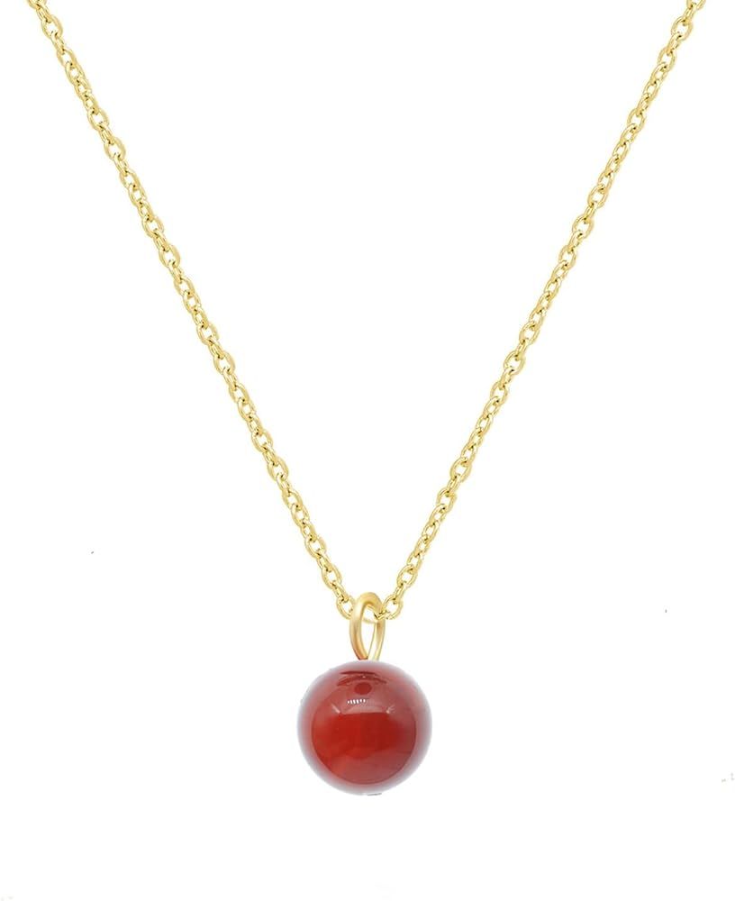 ZZ ZINFANDEL Carnelian Crystal Necklace Natural Carnelian Gemstone Necklace for Women Orange Carneli | Amazon (US)