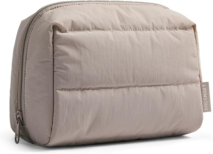 BAGSMART Puffy Makeup Bag, Wide Opening Cosmetic Bag Compact & Spacious, Water-Resistant Travel O... | Amazon (US)