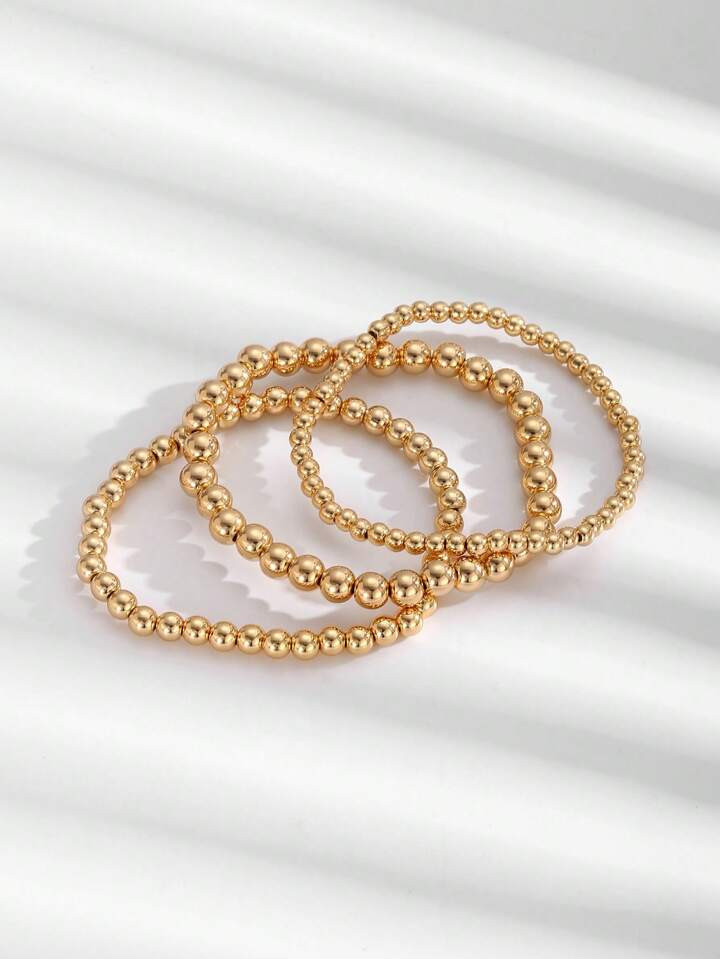 3pcs/set Minimalist Beaded Bracelet | SHEIN USA | SHEIN