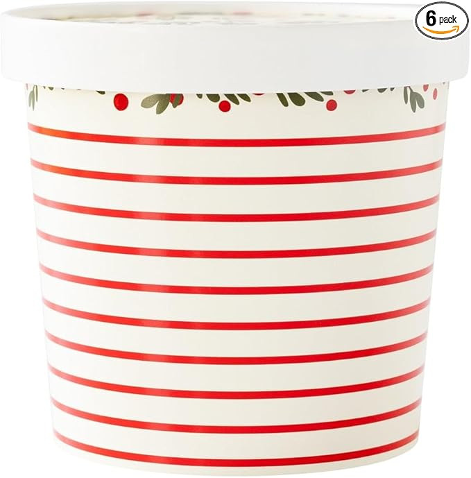 My Mind's Eye Christmas Holiday Treat Cups with Lids – 32 oz for Baking Cookies, Snacks & Lefto... | Amazon (US)