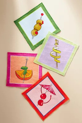 Saluti Cocktail Napkins, Set of 4 | Anthropologie (US)