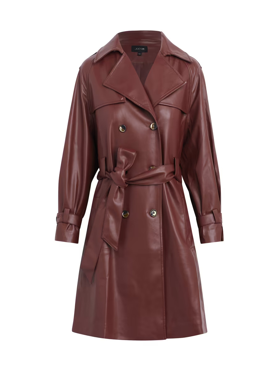 The Eliza Vegan Leather Trench Coat | Saks Fifth Avenue