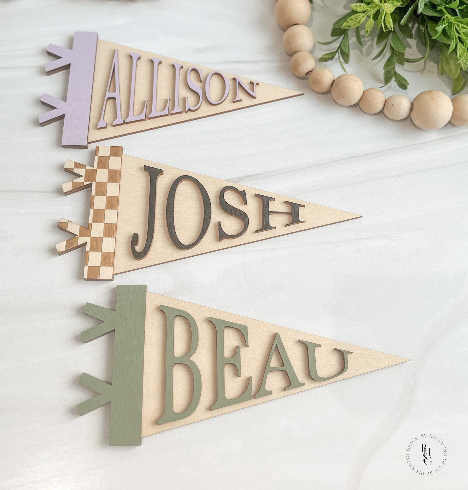 Personalized Pennant Flag | Custom Name Pennant | Baby Name Pennant Flag | Custom Wood Pennant | ... | Etsy (US)