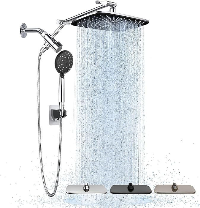 Veken Wide Rain Shower Head with Handheld, High Pressure Rainfall Showerhead Combo with Arm for B... | Amazon (US)