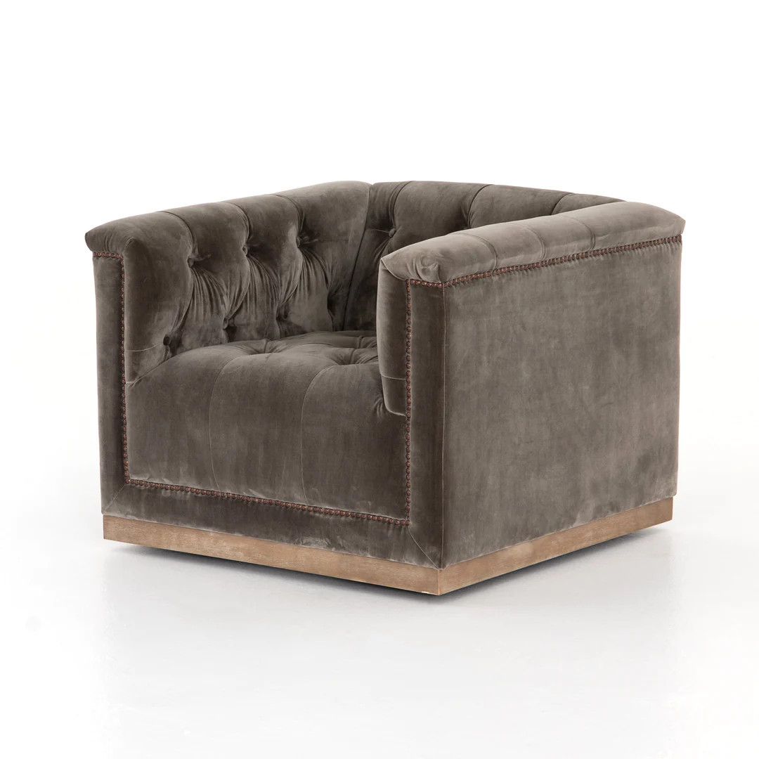 Maxx Swivel Chair in Various Materials | Burke Decor