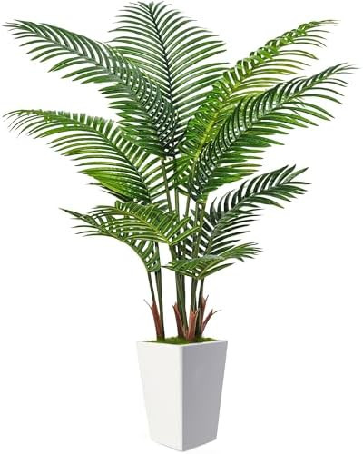6FT Artificial Palm Tree, Tall Faux Palm Tree Indoor with Fake Plants Tall, Artificial Plants wit... | Amazon (US)