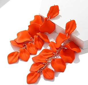 Long Acrylic Rose Petal Earrings Dangle Exaggerated Flower Earrings Drop Statement Floral Tassel ... | Amazon (US)