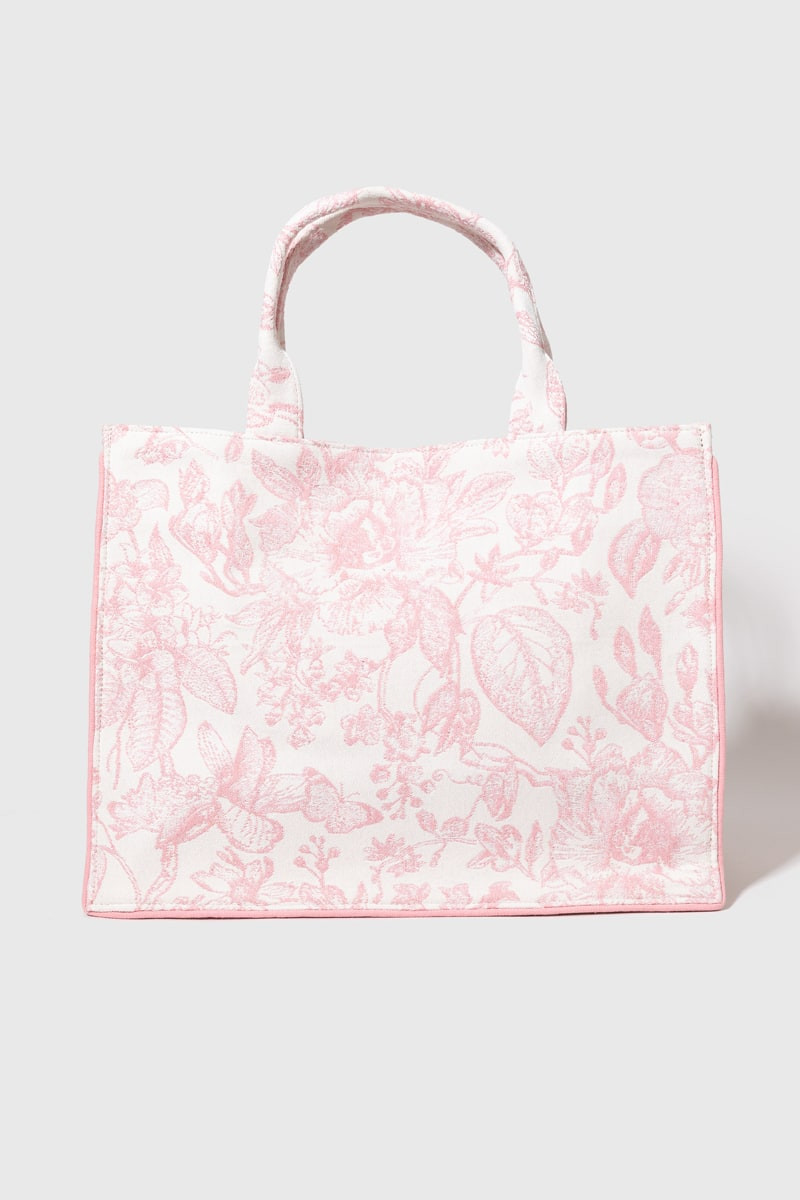 Jeanna Floral Canvas Tote Bag Blush | Francesca's
