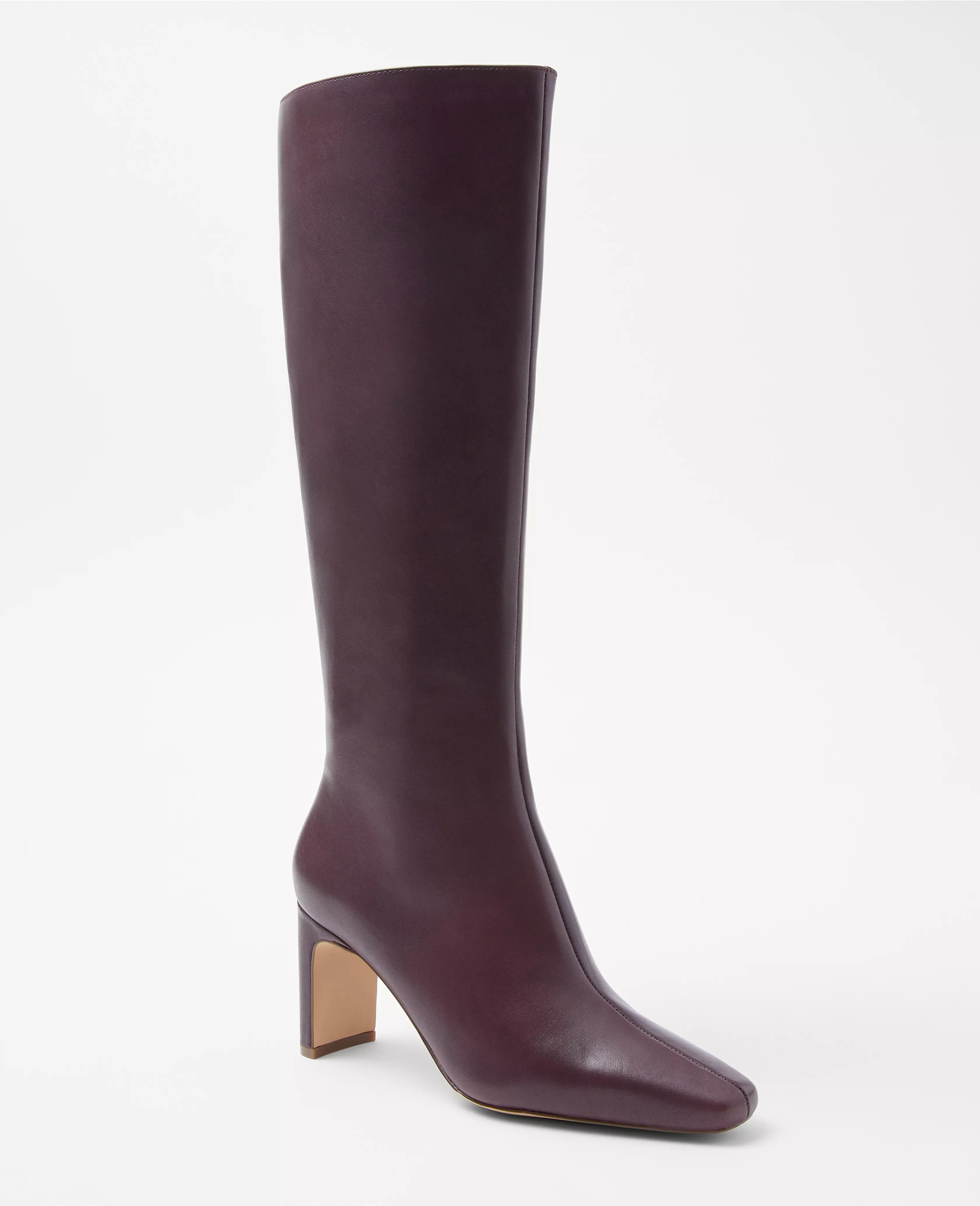 High Blade Heel Leather Boots | Ann Taylor (US)