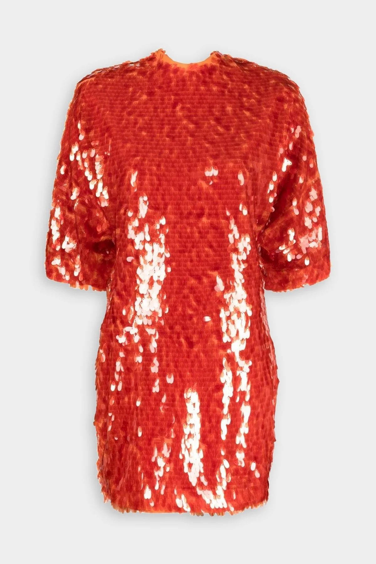 Jasy Sequin Mini Dress in Mandarin Red | Shop Olivia