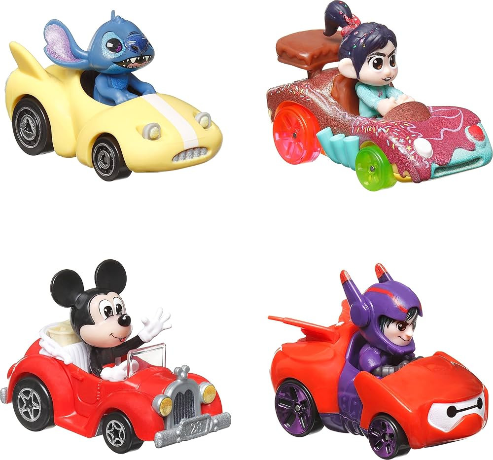 Hot Wheels Mattel Disney and Pixar RacerVerse 4-Pack of 1:64 Scale Die-Cast Cars with Character D... | Amazon (US)