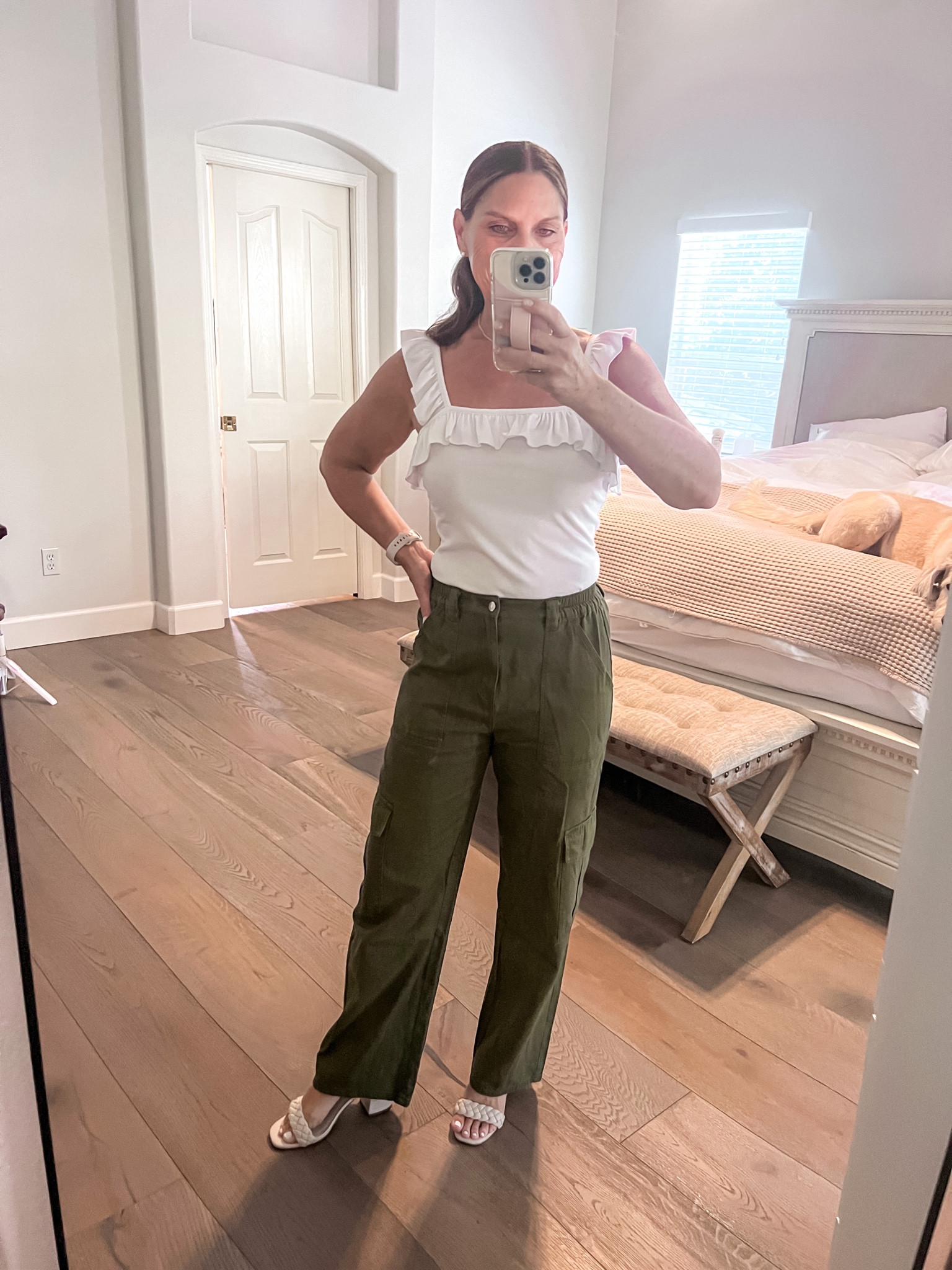 Super cute Amazon cargo pants and ruffles tank top. Amazon fashion finds. 

#LTKstyletip #LTKunder50 #LTKFind